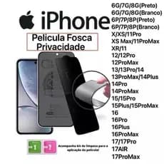 Película de Cerâmica com privacidade 9D Fosca Iphone Anti Spy HD com kit de limpeza grátis