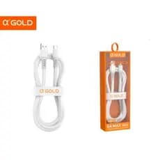 CABO DE CELULAR 30W TIPO-C PARA IPHONE IOS LIGHTNING 5.A REFORÇADO PREMIUM- A’GOLD CB96