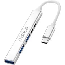 Hub USB 3.0 Expansor 5 em 1 Adaptador Multiportas Type-C Alta Velocidade Notebook Macbook PC Android