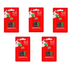 Kit com 5 unidades de cartão de memoria 16gb masterdrive USB 2.0 Class 10