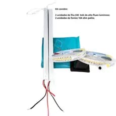 2 fitas Leds 240Leds/M + 2 Fontes Slim 10A 12v ideal para perfil de Led