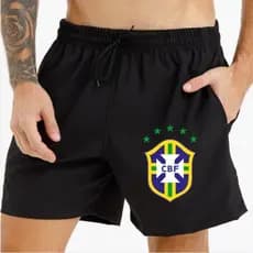 Short Tectel Tecido Premium Seleção Brasileira Moda Casual Esportiva