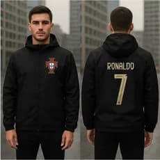 Blusa Jaqueta Corta Vento Premium 100% Microfibra Portugal CR7 Estilo Urbano Casual