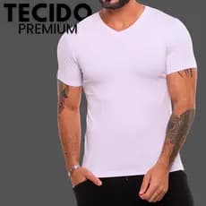 Camisa Branca Masculina Básica Blusa Masculina Estilosa Camiseta Poliamida Premium Casual Termica