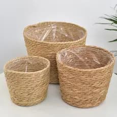 Imitação de vime cesta de flores vaso de flores vaso de flores decoração criativa para casa(Enviar imediatamente)