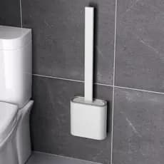 Escova de Privada 2 em 1 Quadrada em Silicone, Multiuso para Banheiro