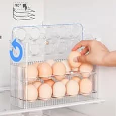 Porta Ovos de 3 andares Bandeja Dispenser Rolante Organizadora ate 30 Unidades