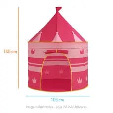 Barraca Infantil Castelo Rosa Azul Brinquedo Tenda Casinha Menina Menino Dobrável