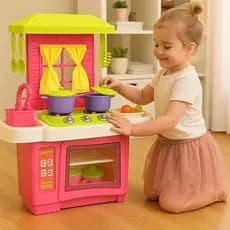 Kit Cozinha Infantil Forno Fogão Acessórios Panelinhas Boneca Presente Criança Faz de Conta