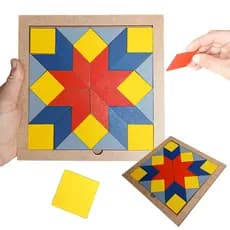 Quebra Cabeça Mosaico Colorido 32 Peças Mdf Educativo