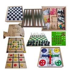 Jogos De Tabuleiro 8 Em 1 Diversão E Estratégia Brinquedo Educativo de Madeira
