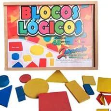 Blocos Lógicos 48 peças Brinquedo Educativo jogo De Madeira
