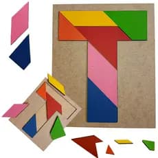 Quebra Cabeça Tangram Em T Brinquedo Educativo Desafiante
