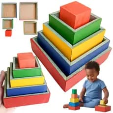 Brinquedo Educativo Cubos De Encaixe Colorido e Divertido