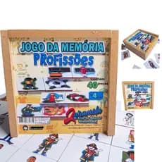 Jogo Da Memória Profissões Com 40 Peças Brinquedo Educativo