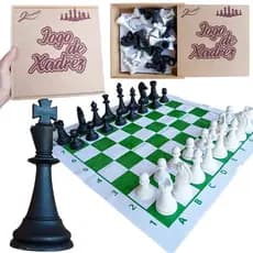Jogo De Xadrez Gigante Escolar Oficial Educativo Rei 10 Cm