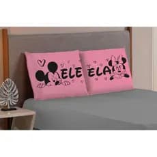 Lencol Ele e Ela Estampado 3 pcs Queen/King