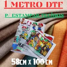 Metro de Dtf Têxtil Para Tecidos 58x100 cm Alta Qualidade Estampas Envio Rapido - 24h faço Pedido Com Arte Pronta