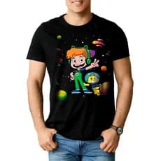 Camisa-Camiseta Gato Galactico Infantil Blusa unissex 100% Algodão Envio imediato Promoção