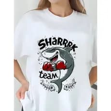 Camiseta Camisa T-shirt 30.1 Feminina Shark Team Boxe Blusa Unissex Streetwear 2025 Novo Envio imediato