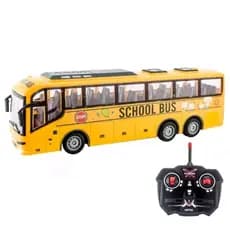 Ônibus Escolar Com Luz 4CH Carrinho Com Controle Remoto Bateria Recarregável