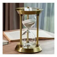Ampulheta Decorativa Decoração Antiga Clássica Retro Vidro Dourada