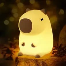 Luminária de Silicone Capivara - Recarregável USB - Timer de Sono - Decoração - Capybara Night Light