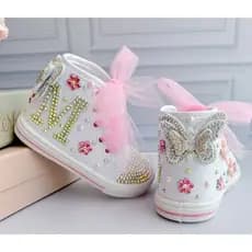 tênis personalizado infantil temático botinha tema jardim