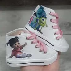 tênis personalizado infantil botinha tema boo monstro SA