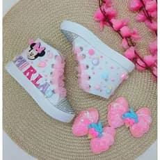 tenis  botinha personalizado temático tema minei sorveteria