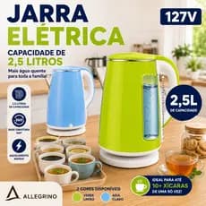 Chaleira Elétrica Retrô 2,5 Litros Aquecimento Rápido 1500W Base Giratória 360° Automático