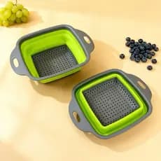 Escorredor Dobrável, Retrátil de Silicone, Macarrão, Massas, Legumes, Saladas e Frutas de Cozinha