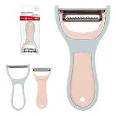 Descascador Duplo de Legumes Inox Multifuncional 2 em 1 Cozinha Profissional