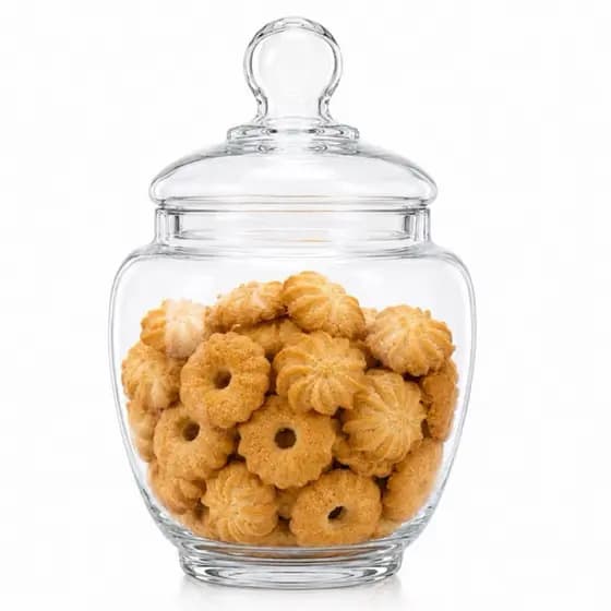 Bomboniere Baleiro de Vidro 1,4L com Tampa Potiche Pote Compoteira Porta Balas Doces Biscoitos Decoração Mesa Posta