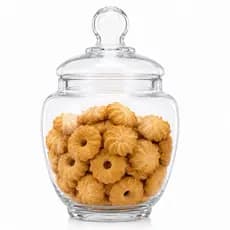 Bomboniere Baleiro de Vidro 1,4L com Tampa Potiche Pote Compoteira Porta Balas Doces Biscoitos Decoração Mesa Posta