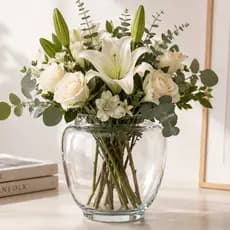Vaso de Vidro Decorativo 15cm para Flores Mesa Posta Cápsulas de Café Porta Utensílios