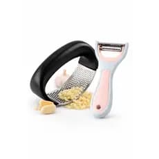 Kit Espremedor de Alho + Descascador 2 em 1 Manual Fácil de Usar Cozinha Prático