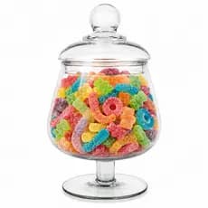 Bomboniere Baleiro de Vidro com Tampa 1,400 Litros Pote de Vidro Elegante para Balas Doces Biscoitos Decoração