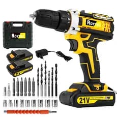 Furadeira Parafusadeira impacto 21V Kit Profissional Sem Fio Com Maleta e Acessórios