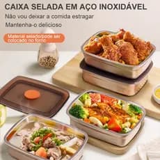 kit 3 1000/1500ML Recipiente De Cozimento De Grande Capacidade Bandeja De Aço Inoxidável Com Tampa