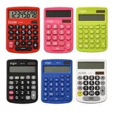 Calculadora de Mesa Elgin 12 Dígitos – Display LCD Extra Grande, Solar e Bateria, Disponível em Várias Cores