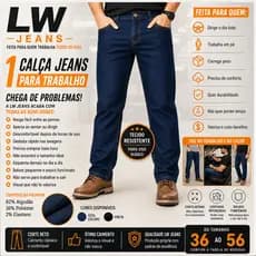 Calça Jeans Masculina Elastano Conforto Premium Trabalho Azul e Preta
