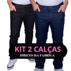 kit 2 Calças Jeans Masculina Trabalho 36 38 40 42 44 46 48 50 52 54 56 Elastano