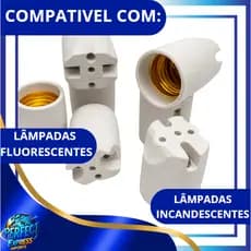 Kit com Receptáculo Bocal Soquete Porcelana Louça E27