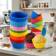 Forminhas Kit 14 Forma Assadeira para Cupcake Mini Muffin Bolinho silicone