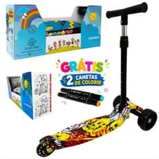Patinete infantil 3 rodas com led ajustável scooter dobrável menino menina