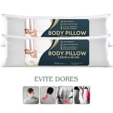 Kit 2 Xuxao Travesseiro De Corpo Gigante 1,35m x 40cm Firme Fibra Siliconada Lavável Decoração Luxo