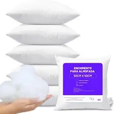 Kit Enchimento De Almofadas Para Sofá 45x45cm e 50x50cm Fibra Siliconada Antialérgica Decoração Luxo