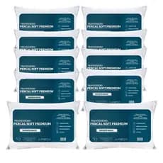 Kit 10 travesseiro Antialérgico Percal Soft Premium Toque Macio 50x70cm Microfibra Antimofo Luxo