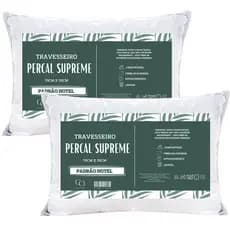Kit 2 Travesseiro Supreme 300 Fios Padrão Hotel 70cm x 50cm Antialérgico Descanso Fibra Siliconada